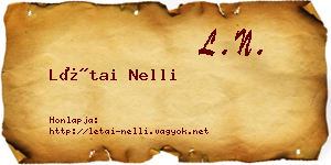 Létai Nelli névjegykártya